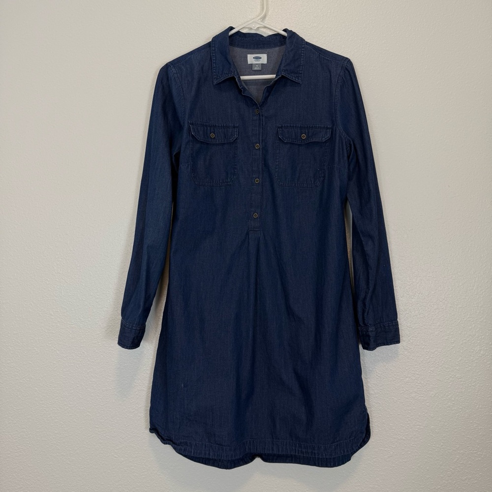Old Navy Navy Blue Long Sleeve Dress